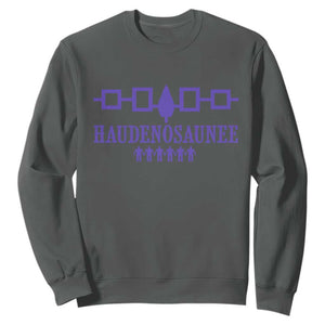 Native American Haudenosaunee Iroquois Nation Flag Sweatshirt TS11 Dark Heather Print Your Wear