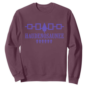 Native American Haudenosaunee Iroquois Nation Flag Sweatshirt TS11 Maroon Print Your Wear