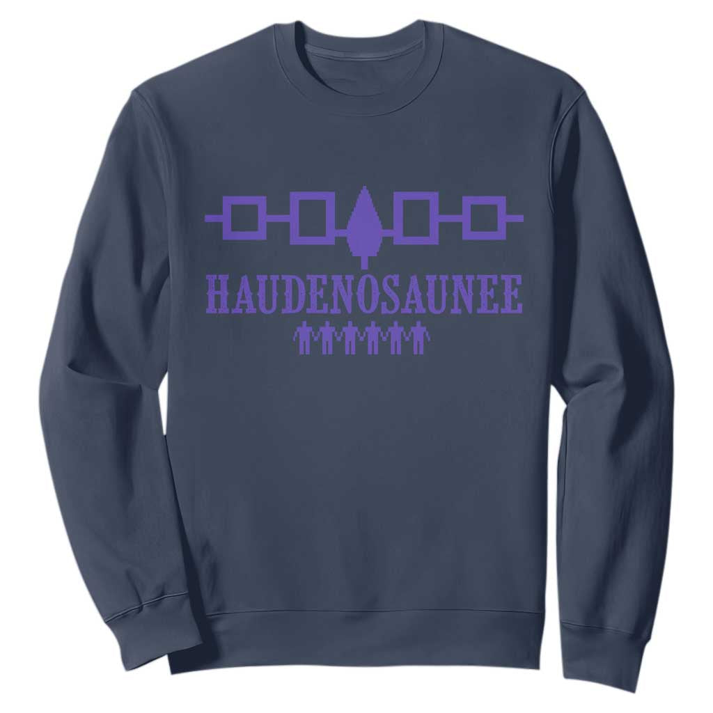 Native American Haudenosaunee Iroquois Nation Flag Sweatshirt TS11 Navy Print Your Wear
