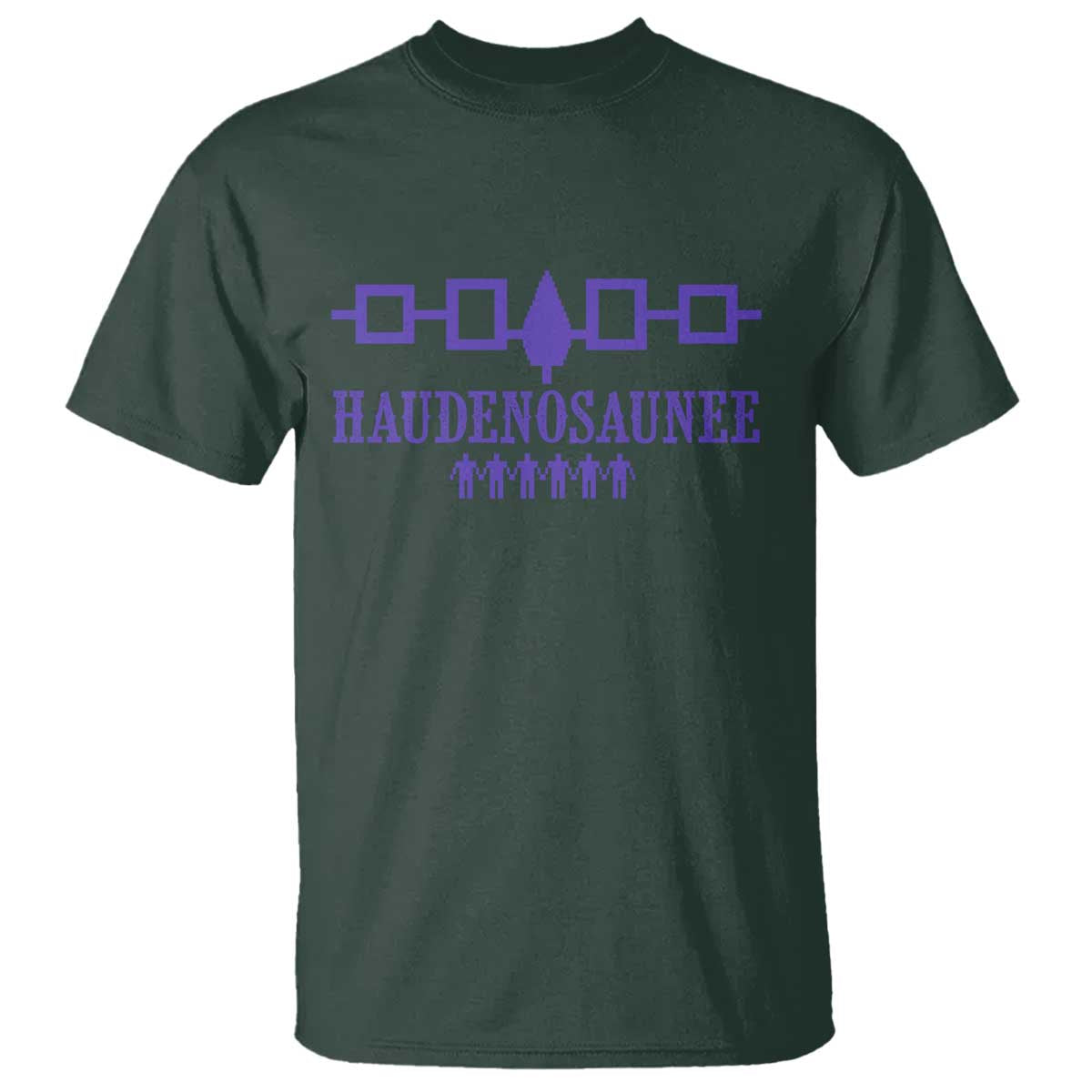 Native American Haudenosaunee Iroquois Nation Flag T Shirt TS11 Dark Forest Green Print Your Wear