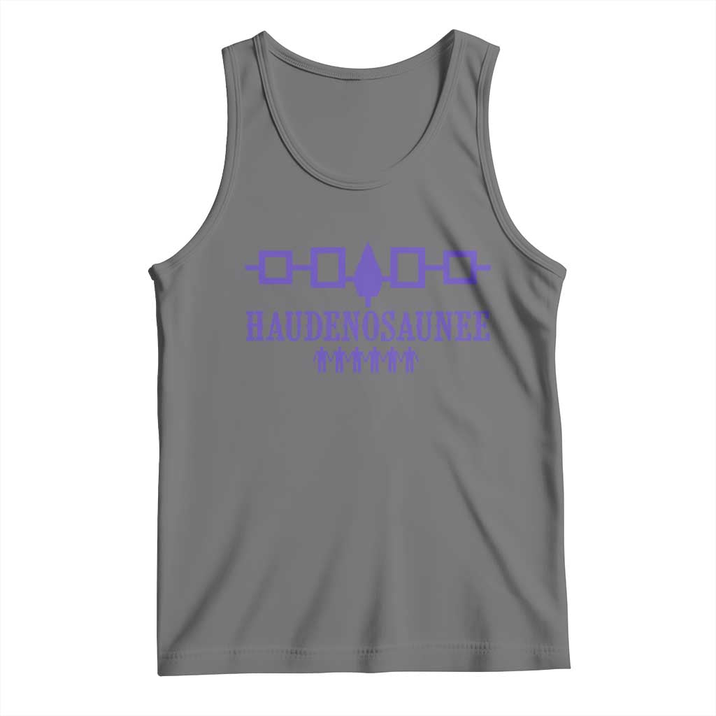 Native American Haudenosaunee Iroquois Nation Flag Tank Top TS11 Black Heather Print Your Wear