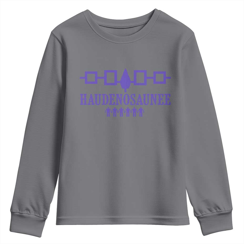 Native American Haudenosaunee Iroquois Nation Flag Youth Sweatshirt TS11 Charcoal Print Your Wear