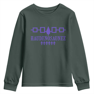 Native American Haudenosaunee Iroquois Nation Flag Youth Sweatshirt TS11 Dark Forest Green Print Your Wear