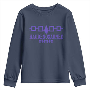 Native American Haudenosaunee Iroquois Nation Flag Youth Sweatshirt TS11 Navy Print Your Wear