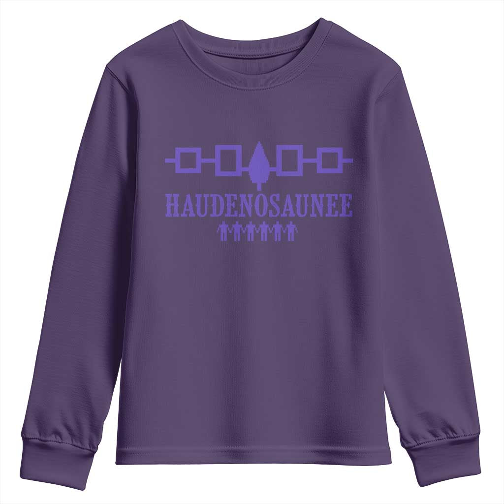 Native American Haudenosaunee Iroquois Nation Flag Youth Sweatshirt TS11 Purple Print Your Wear