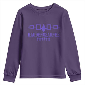 Native American Haudenosaunee Iroquois Nation Flag Youth Sweatshirt TS11 Purple Print Your Wear