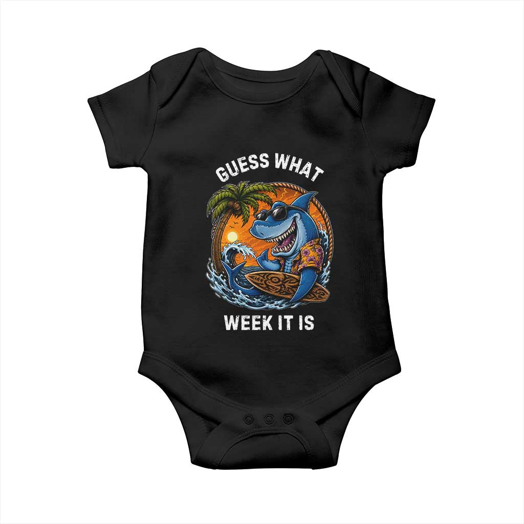 Funny Shark Guess What Week It Is Baby Onesie Shark Awareness Summer Vacation