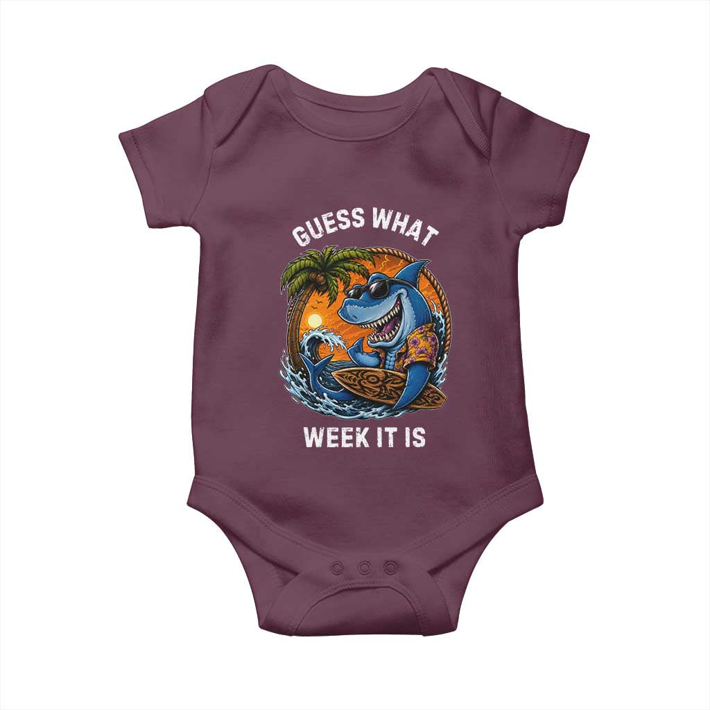 Funny Shark Guess What Week It Is Baby Onesie Shark Awareness Summer Vacation