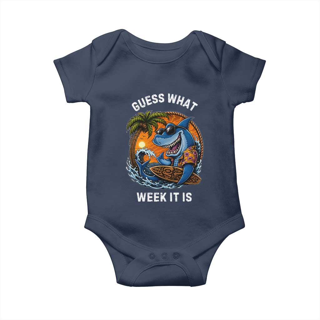 Funny Shark Guess What Week It Is Baby Onesie Shark Awareness Summer Vacation