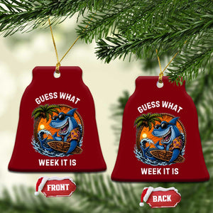 Funny Shark Guess What Week It Is Ceramic Ornament Shark Awareness Summer Vacation