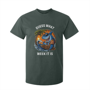 Funny Shark Guess What Week It Is T Shirt For Kid Shark Awareness Summer Vacation