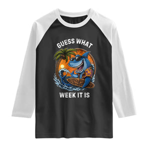Funny Shark Guess What Week It Is Raglan Shirt Shark Awareness Summer Vacation