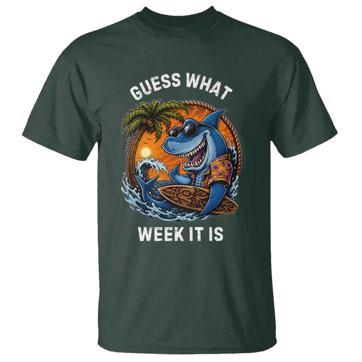Funny Shark Guess What Week It Is T Shirt Shark Awareness Summer Vacation