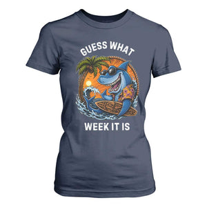 Funny Shark Guess What Week It Is T Shirt For Women Shark Awareness Summer Vacation