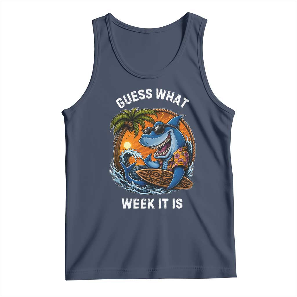 Funny Shark Guess What Week It Is Tank Top Shark Awareness Summer Vacation