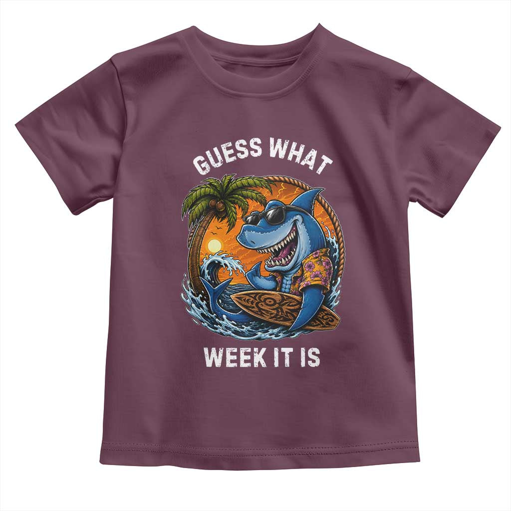 Funny Shark Guess What Week It Is Toddler T Shirt Shark Awareness Summer Vacation
