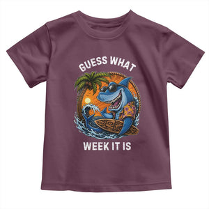 Funny Shark Guess What Week It Is Toddler T Shirt Shark Awareness Summer Vacation