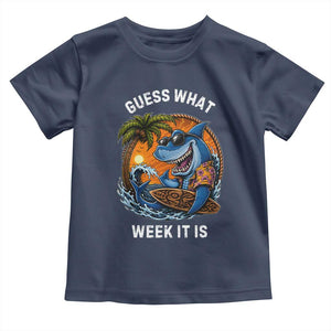 Funny Shark Guess What Week It Is Toddler T Shirt Shark Awareness Summer Vacation