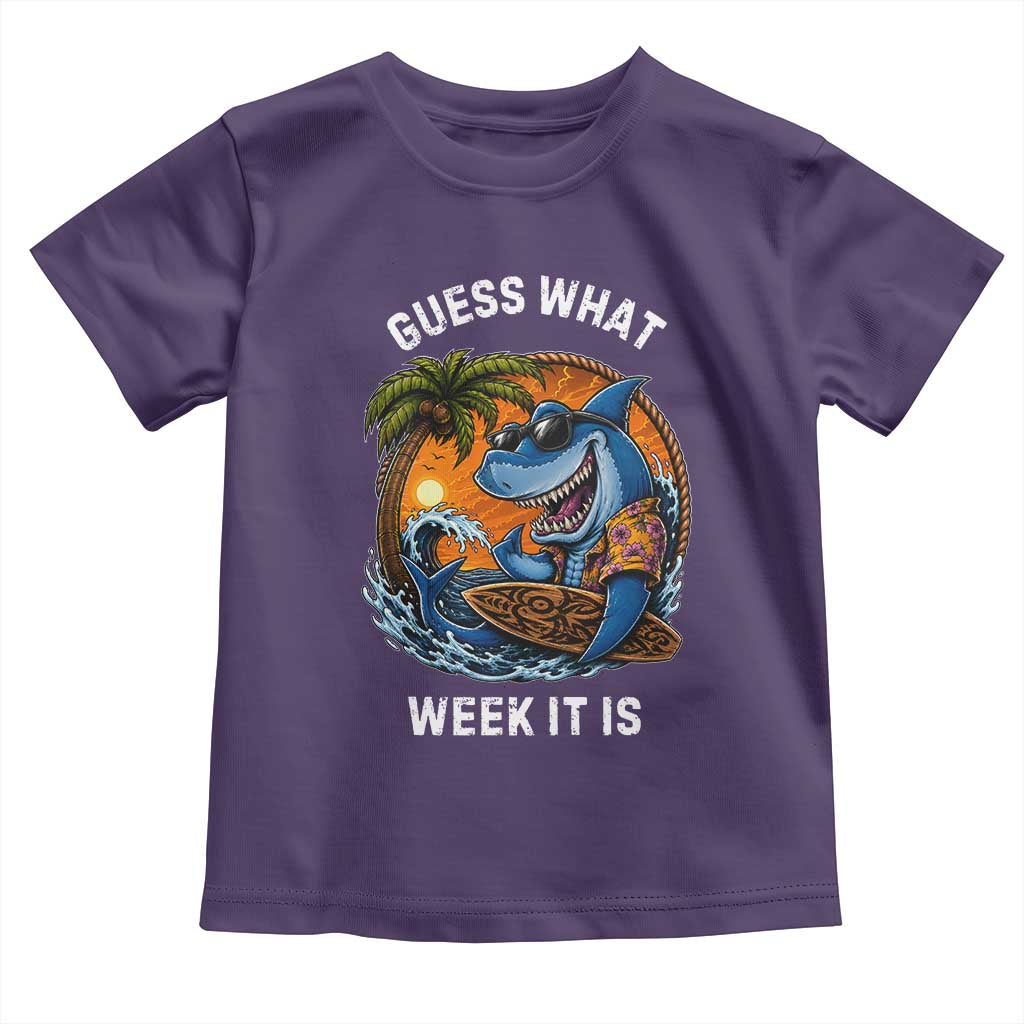 Funny Shark Guess What Week It Is Toddler T Shirt Shark Awareness Summer Vacation