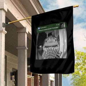 There is Motion at Your Front Door Funny Shark Motion Meme Garden Flag