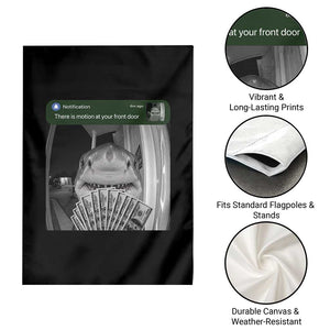 There is Motion at Your Front Door Funny Shark Motion Meme Garden Flag