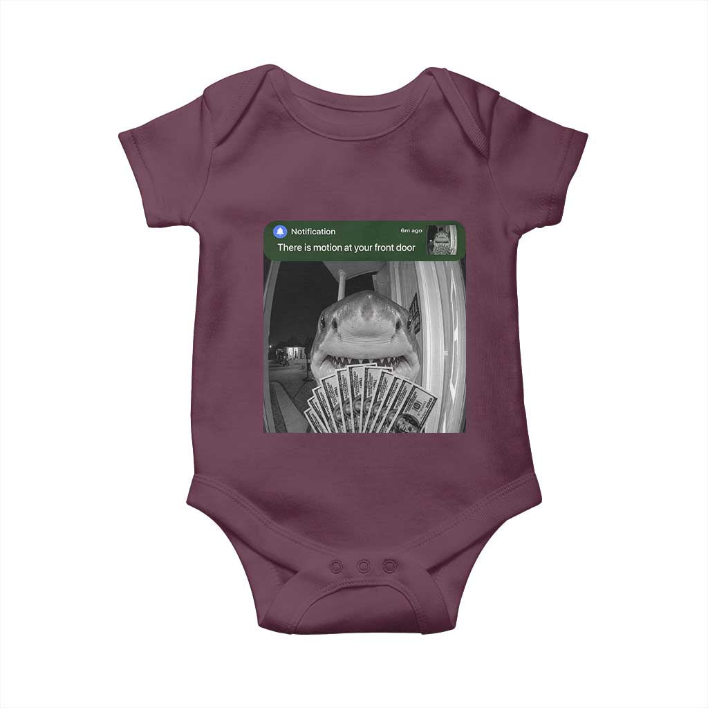 There is Motion at Your Front Door Funny Shark Motion Meme Baby Onesie