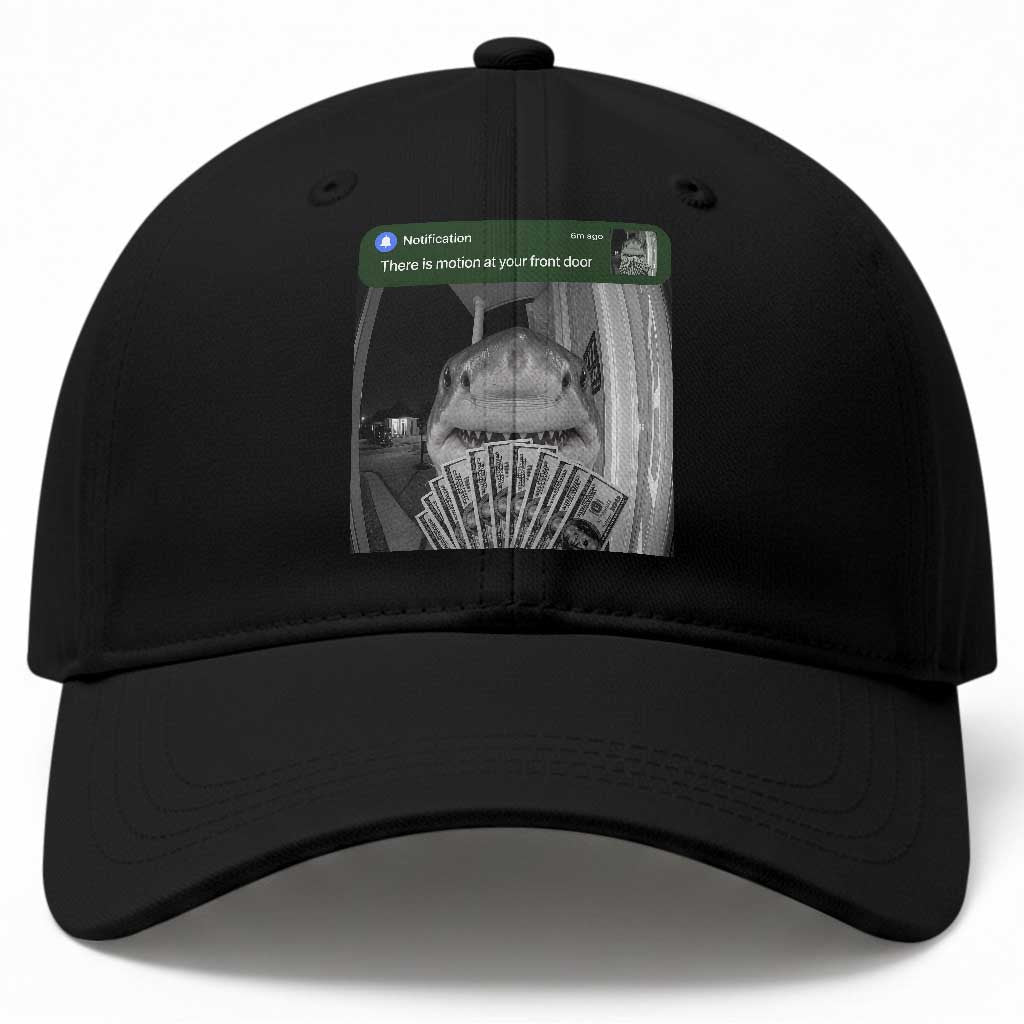 There is Motion at Your Front Door Funny Shark Motion Meme Baseball Cap