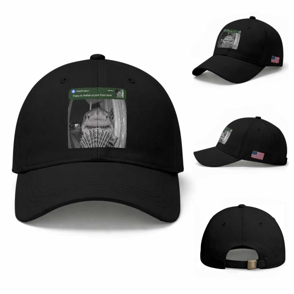 There is Motion at Your Front Door Funny Shark Motion Meme Baseball Cap