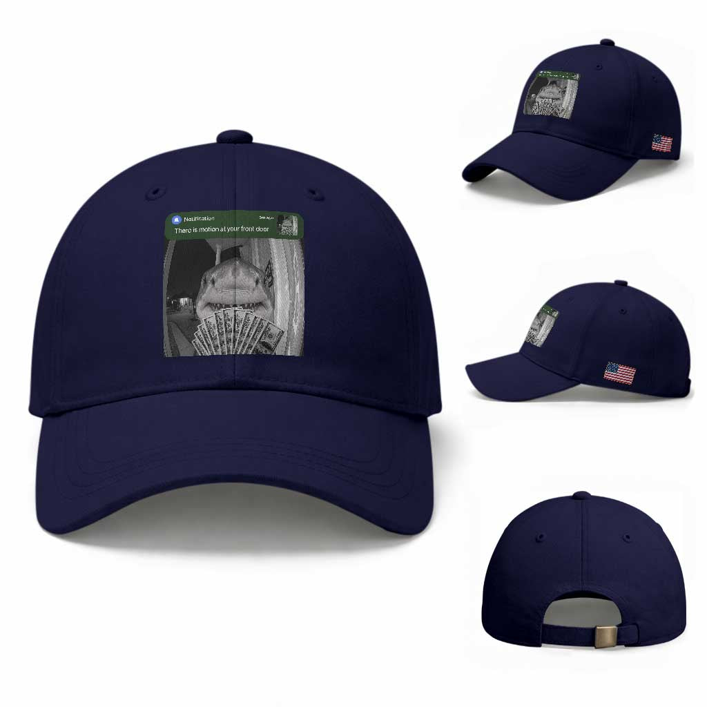 There is Motion at Your Front Door Funny Shark Motion Meme Baseball Cap