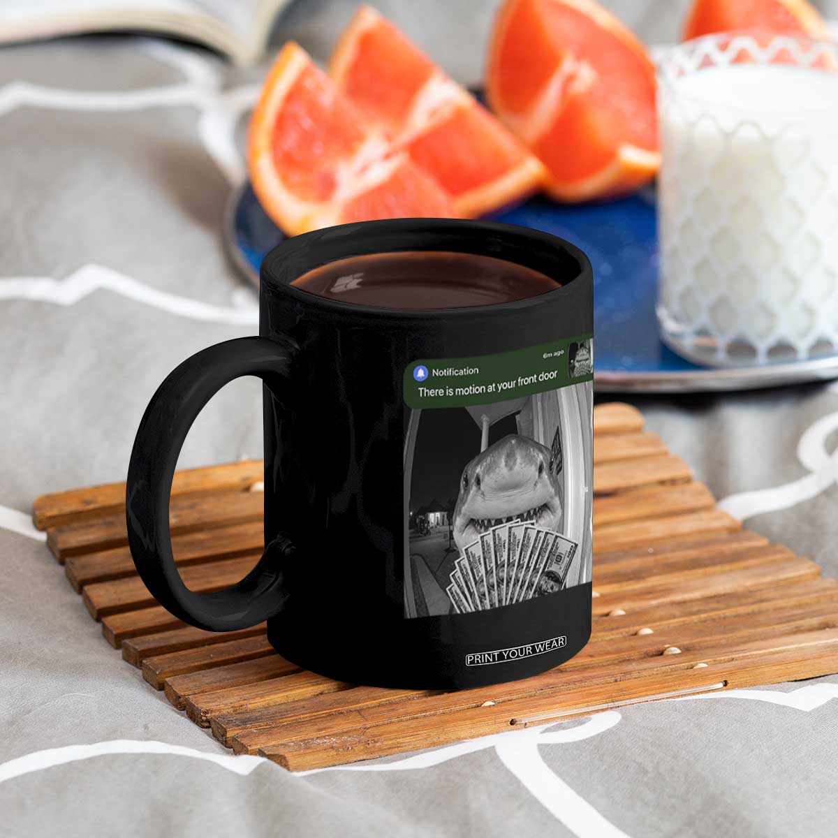 There is Motion at Your Front Door Funny Shark Motion Meme Coffee Mug