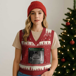 There is Motion at Your Front Door Funny Shark Motion Meme V-Neck Knit Sweater Vest