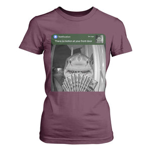 There is Motion at Your Front Door Funny Shark Motion Meme T Shirt For Women