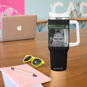 There is Motion at Your Front Door Funny Shark Motion Meme Tumbler With Handle