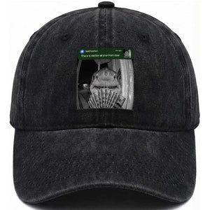 There is Motion at Your Front Door Funny Shark Motion Meme Washed Cotton Baseball Cap