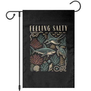 Feeling Salty Shark Lover Vintage Ocean Life Garden Flag