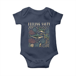 Feeling Salty Shark Lover Vintage Ocean Life Baby Onesie