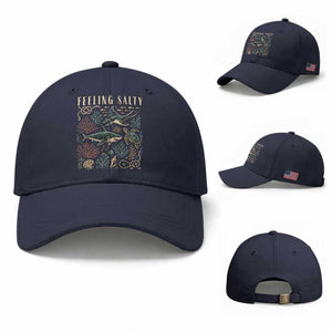 Feeling Salty Shark Lover Vintage Ocean Life Baseball Cap