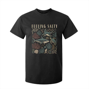 Feeling Salty Shark Lover Vintage Ocean Life T Shirt For Kid