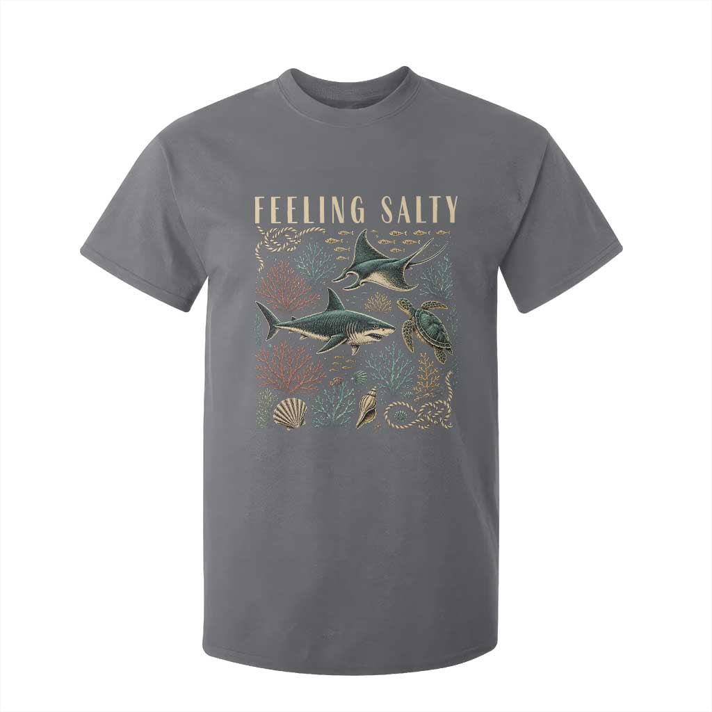 Feeling Salty Shark Lover Vintage Ocean Life T Shirt For Kid