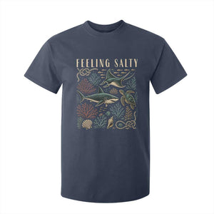 Feeling Salty Shark Lover Vintage Ocean Life T Shirt For Kid