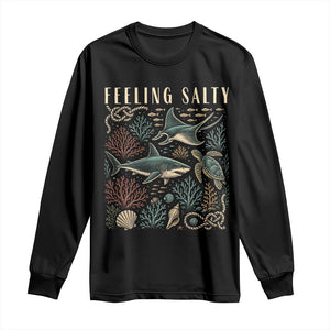 Feeling Salty Shark Lover Vintage Ocean Life Long Sleeve Shirt