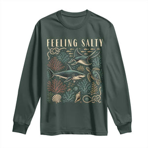 Feeling Salty Shark Lover Vintage Ocean Life Long Sleeve Shirt