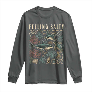 Feeling Salty Shark Lover Vintage Ocean Life Long Sleeve Shirt