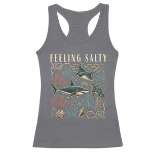 Feeling Salty Shark Lover Vintage Ocean Life Racerback Tank Top