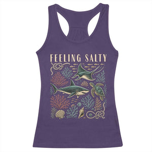 Feeling Salty Shark Lover Vintage Ocean Life Racerback Tank Top