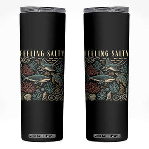 Feeling Salty Shark Lover Vintage Ocean Life Skinny Tumbler