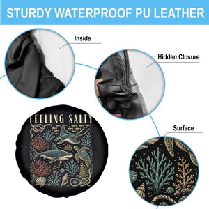 Feeling Salty Shark Lover Vintage Ocean Life Spare Tire Cover