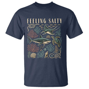Feeling Salty Shark Lover Vintage Ocean Life T Shirt