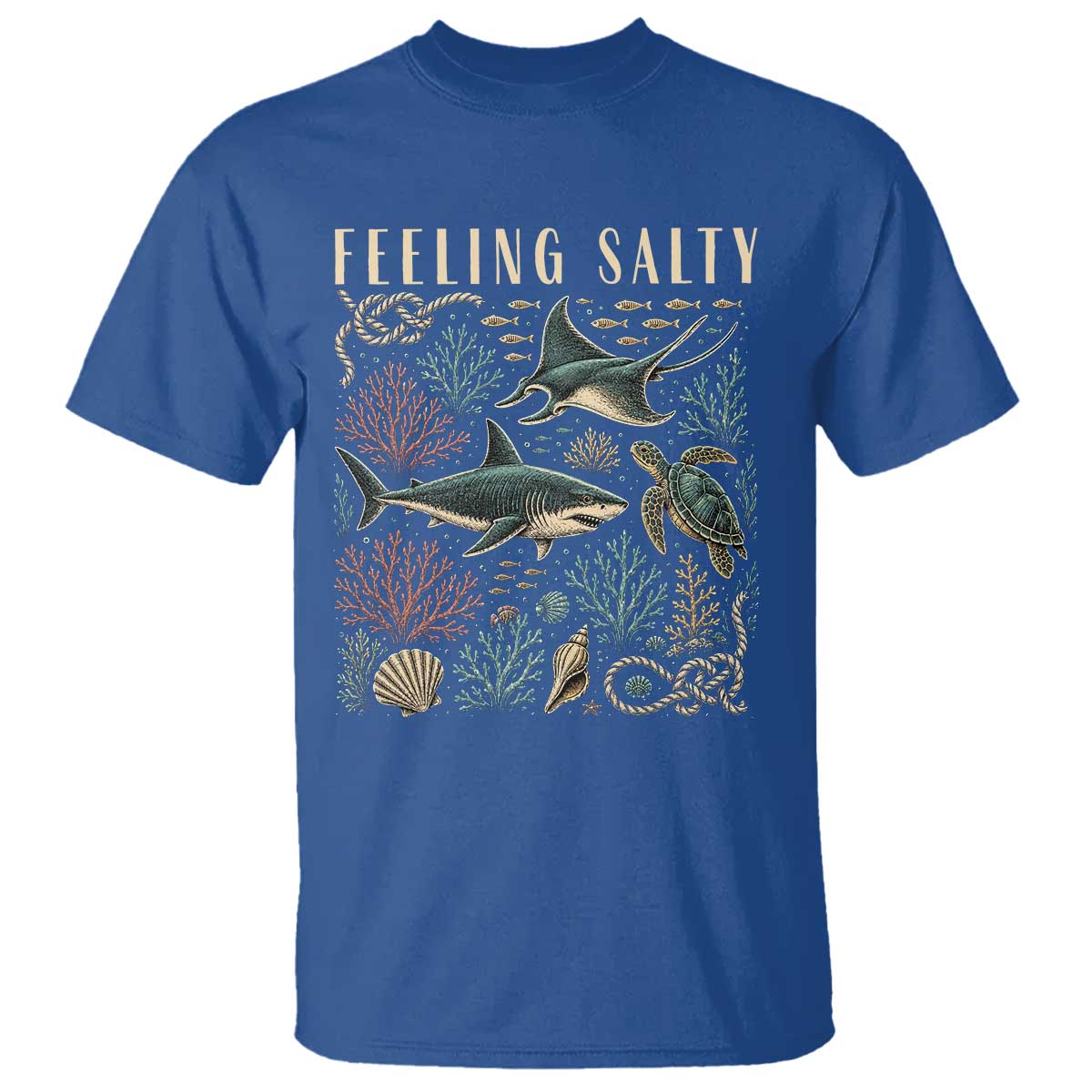 Feeling Salty Shark Lover Vintage Ocean Life T Shirt