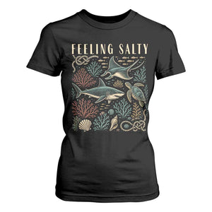 Feeling Salty Shark Lover Vintage Ocean Life T Shirt For Women